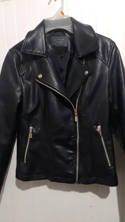 Chaqueta de cuero negra Kimera (basics) para mujer - miniatura 6