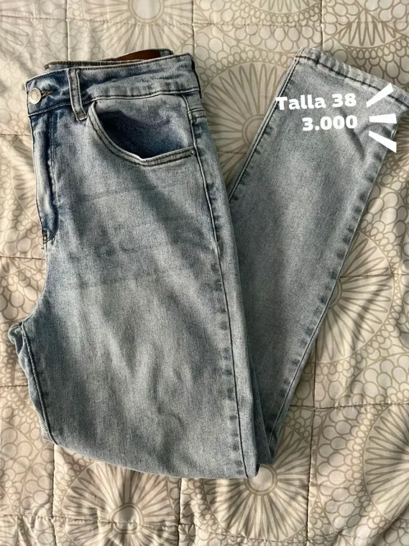 Jeans skinny azul claro talla 38 para mujer
