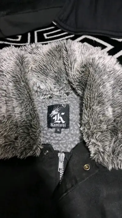 Chaqueta negra con forro de piel sintética Kanobi - miniatura 2