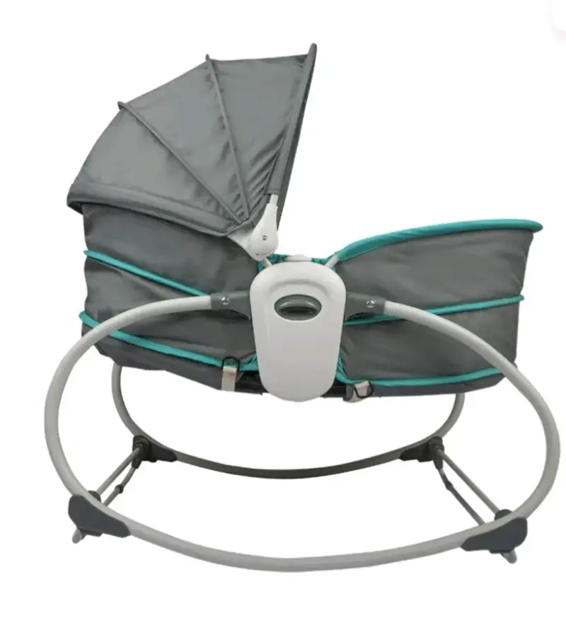 Cuna mecedora para bebé con móvil y toldo - 2