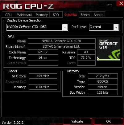 Tarjeta Gráfica Zotac NVIDIA GeForce GTX 1050 - 2
