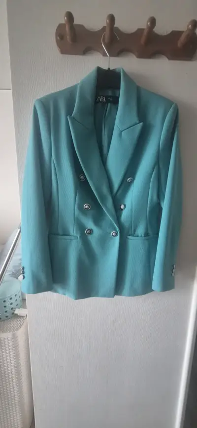 Blazer turquesa de mujer Zara - miniatura 1
