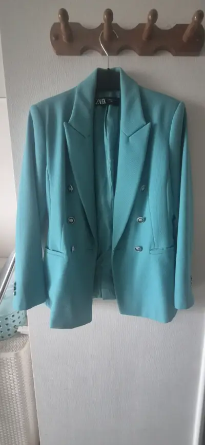 Blazer turquesa de mujer Zara - miniatura 4