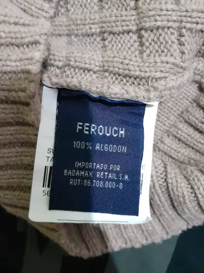 Suéter de lana beige Ferouch con cierre - miniatura 3