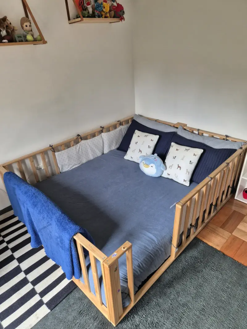 Cama transicion Montessori para niños.con corral - 2