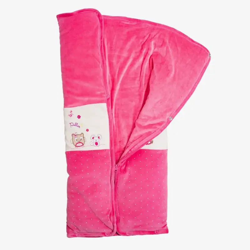 Saco de dormir para bebé rosa con capucha Pillin - 4