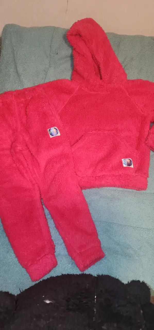 Conjunto de buzo polar rosado para mujer - 5
