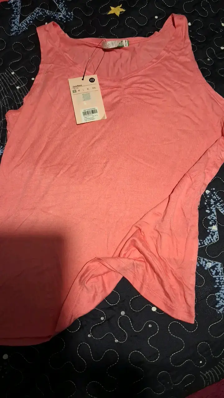 Polera sin mangas rosada para mujer talla S - 1
