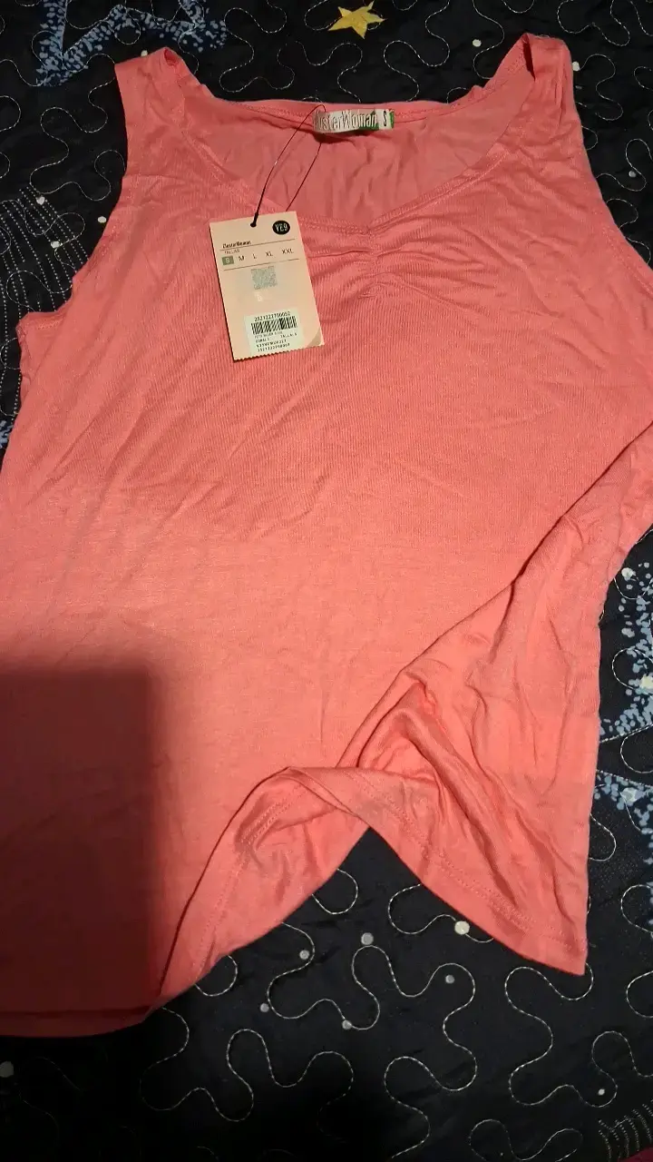 Polera sin mangas rosada para mujer talla S - 2