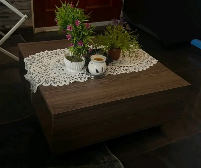 Mesa de Centro de Madera con Cajón - 2