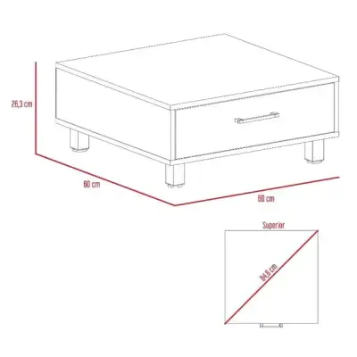 Mesa de Centro de Madera con Cajón - miniatura 5