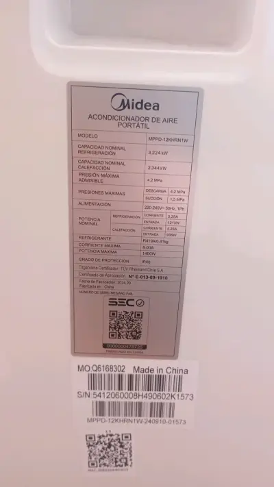 Aire Acondicionado Portátil Midea Blanco - miniatura 5
