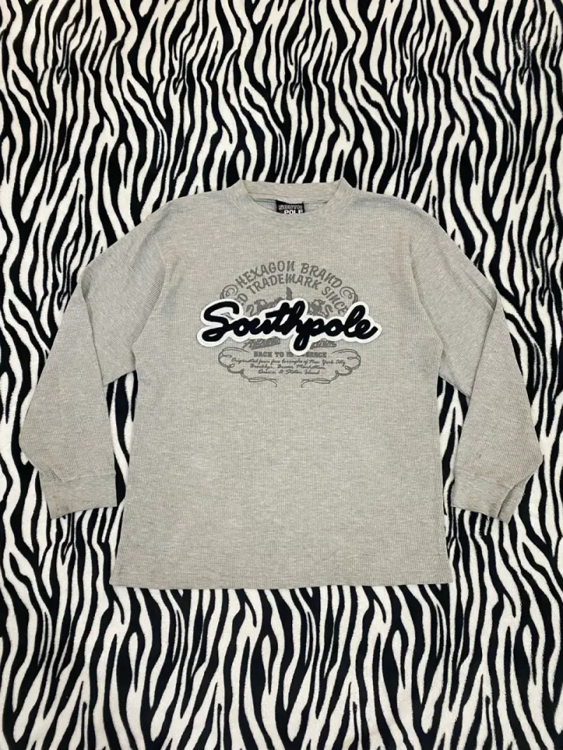Polera gris Southpole para hombre talla M (fit s) - 1