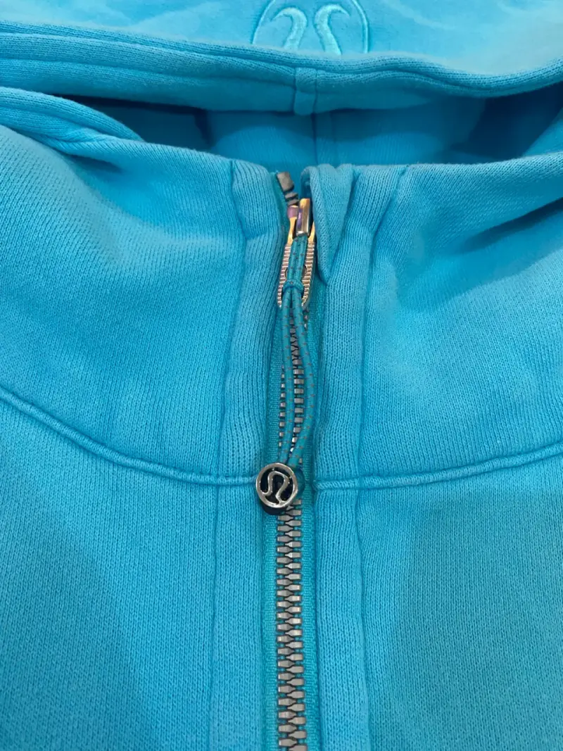 Polerón azul con capucha y cierre Lululemon xs/s - 3