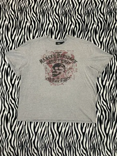 Polera Harley-Davidson gris con diseño gráfico - miniatura 1