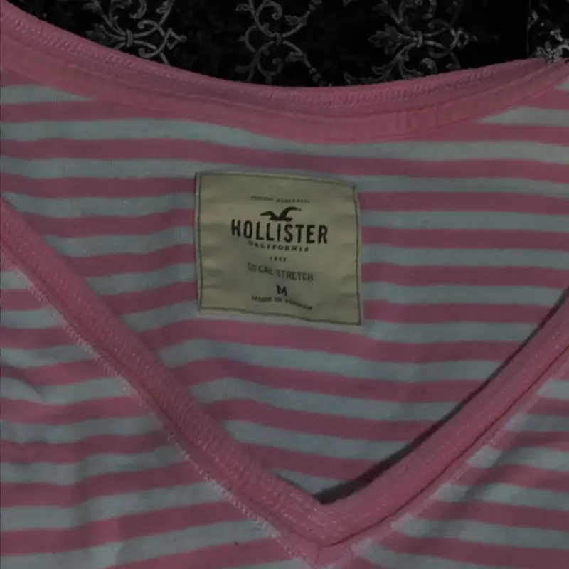 Camisa rayada rosa Hollister - 2