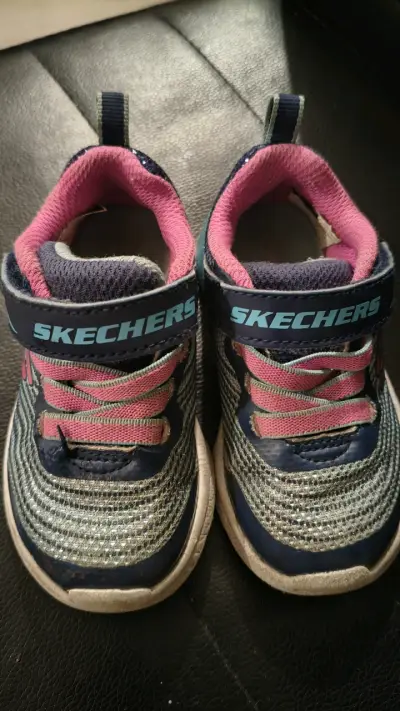 Zapatillas deportivas para niños Skechers azul y rosa - miniatura 1