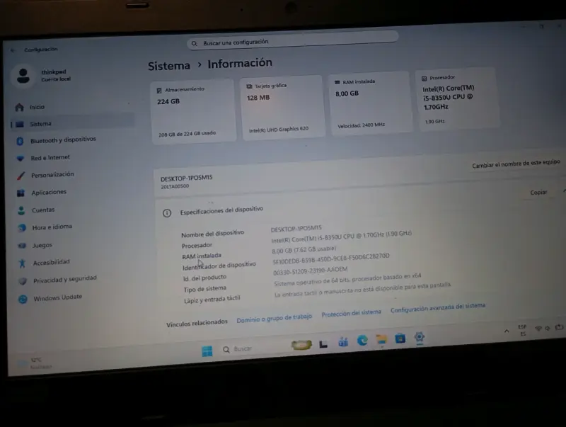 Laptop Lenovo L480 con Windows 10 - 4