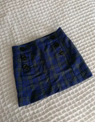 Falda corta a cuadros azul Gap - miniatura 1
