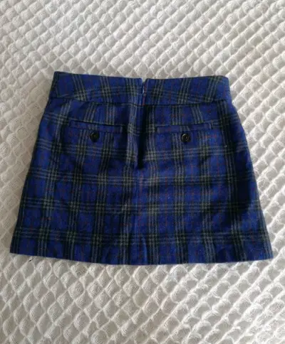 Falda corta a cuadros azul Gap - miniatura 2