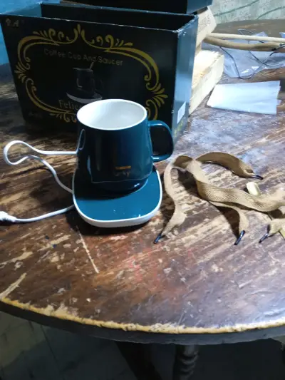 Taza de café con calentador eléctrico azul - miniatura 2