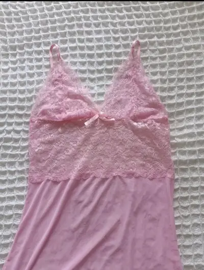 Camisón rosa de encaje para mujer S - miniatura 1