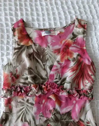 Blusa floral sin mangas para mujer S - miniatura 2