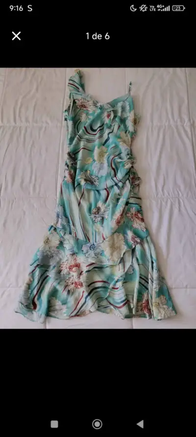 Vestido largo floral veraniego talla M - miniatura 1