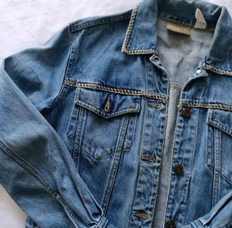 Chaqueta de mezclilla azul para mujer XS - 3