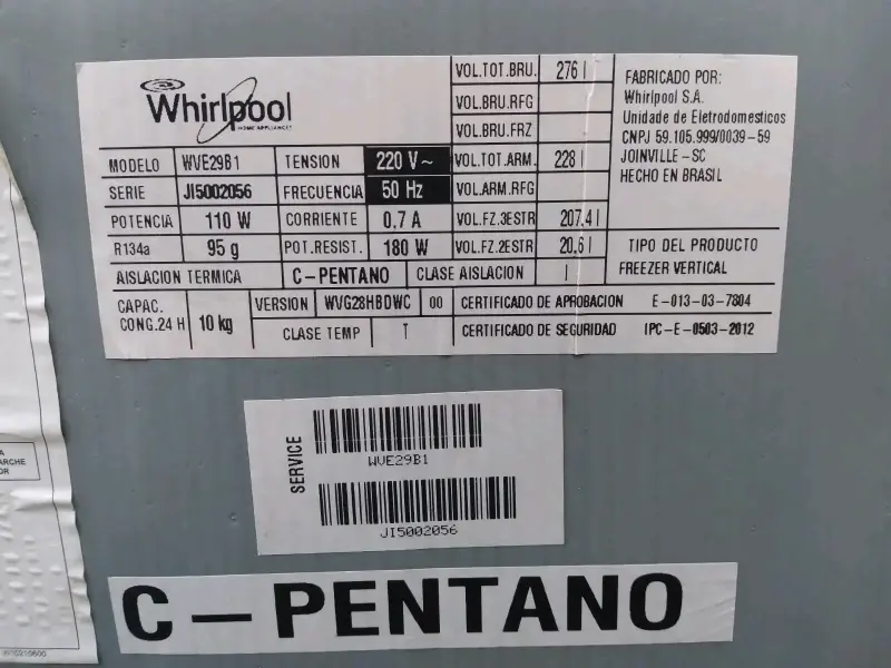 Congelador vertical Whirlpool WVE2961 A+ - 4