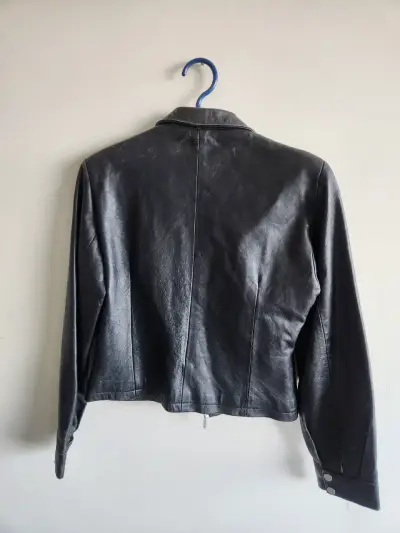 Chaqueta de cuero negra MDK para mujer - miniatura 2