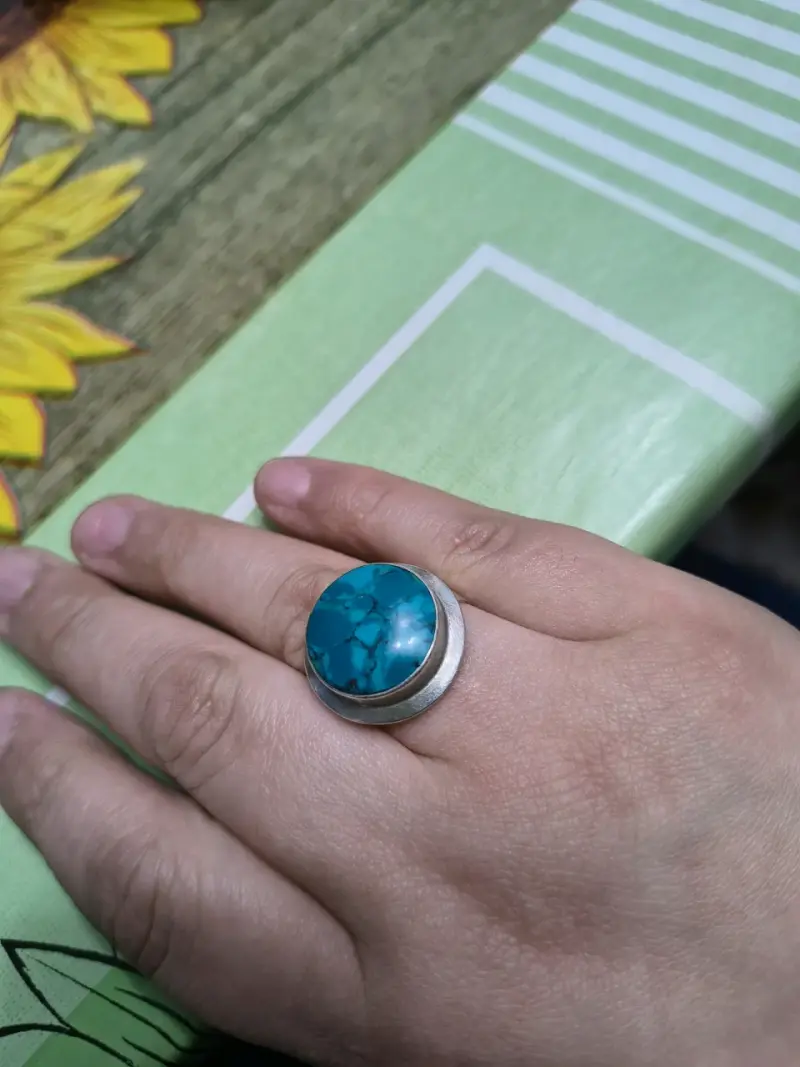 Anillo de plata con piedra turquesa - 2