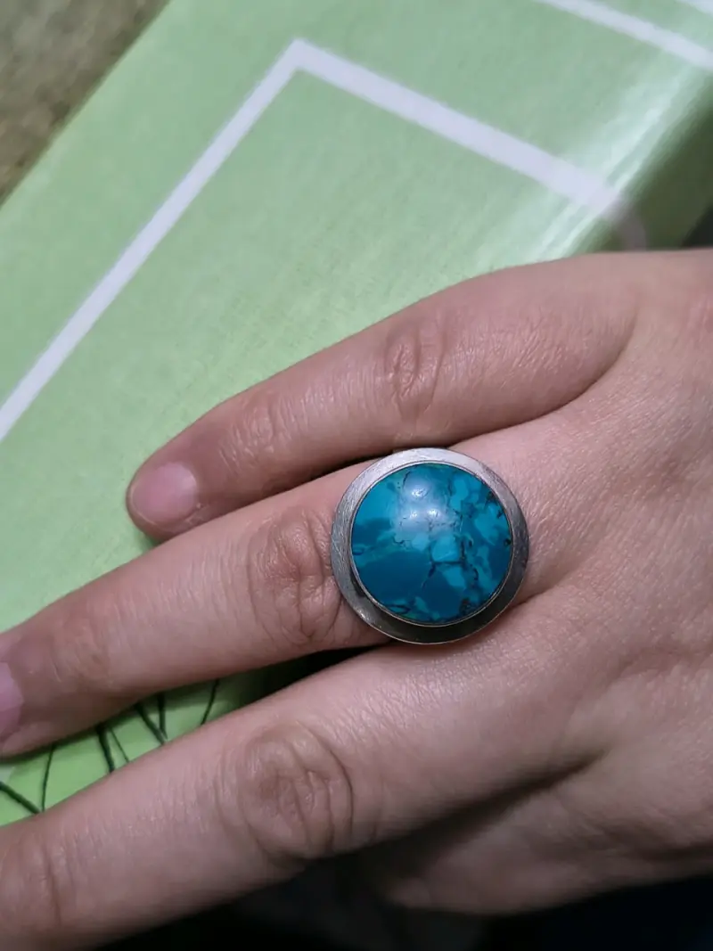 Anillo de plata con piedra turquesa - 3