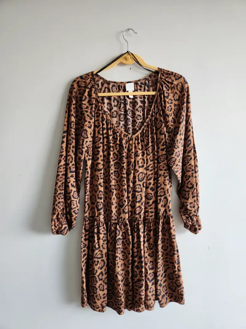 Vestido animal print maxi vestido