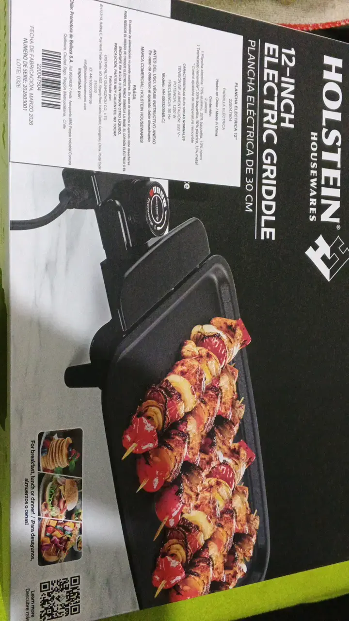 Plancha eléctrica Holstein de 30 cm para cocina - 1