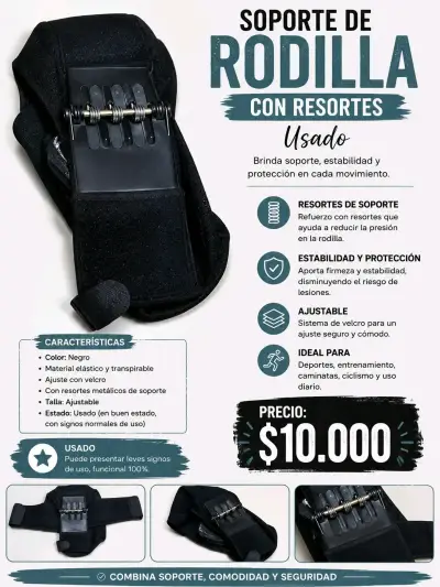 Soporte de rodilla con resortes ajustable - miniatura 1