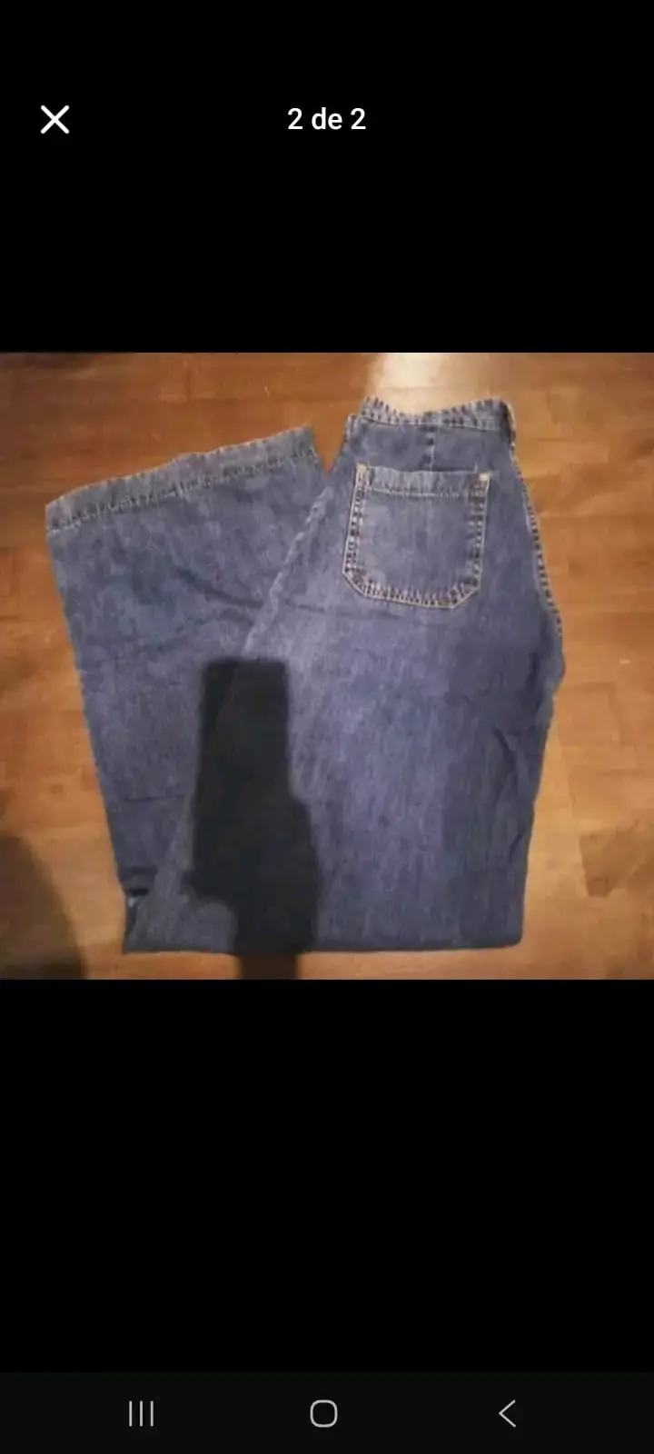 Jeans anchos de mezclilla con botones laterales - 2