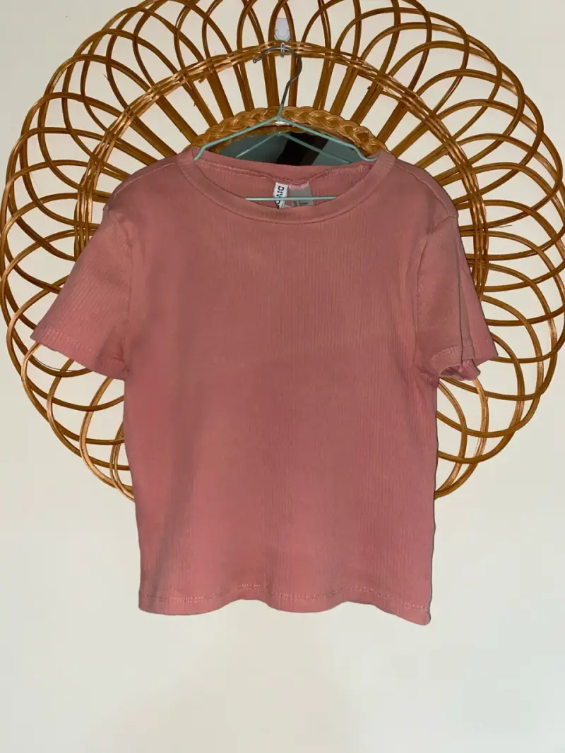 Polera rosa de algodón para mujer - 1