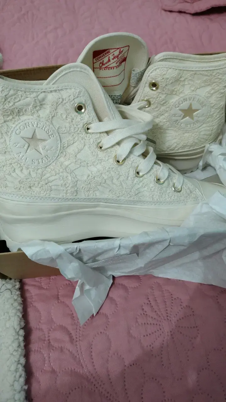 Zapatillas Converse All Star blancas con plataforma - 3