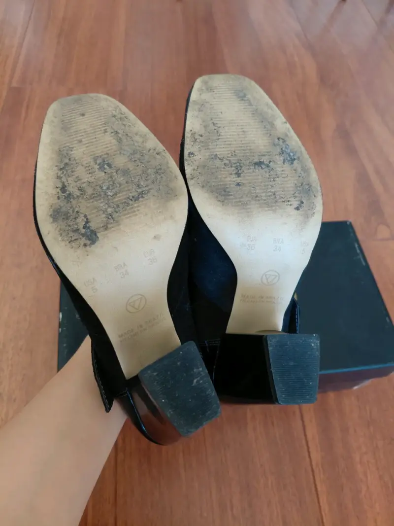 Zapatos de Tacón Negro Via Uno con Hebilla - 5