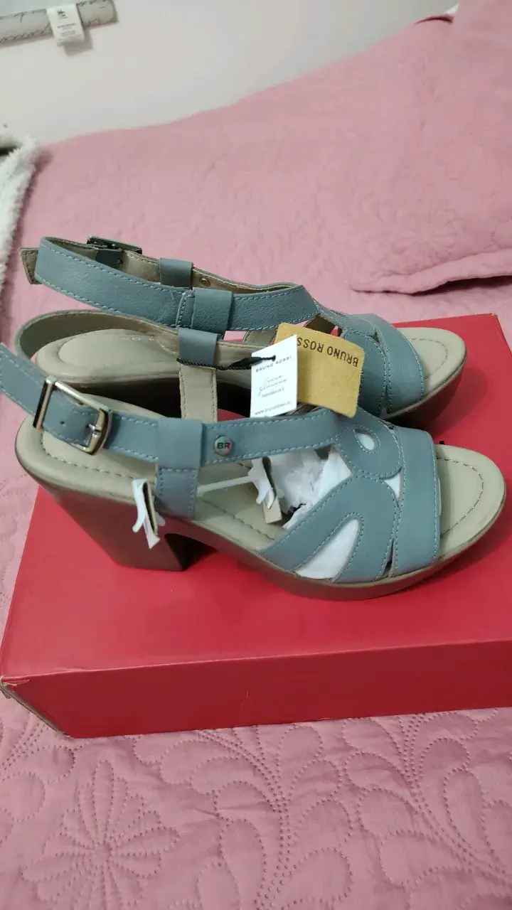 Sandalias de cuero azul Bruno Rossi con taco - 2