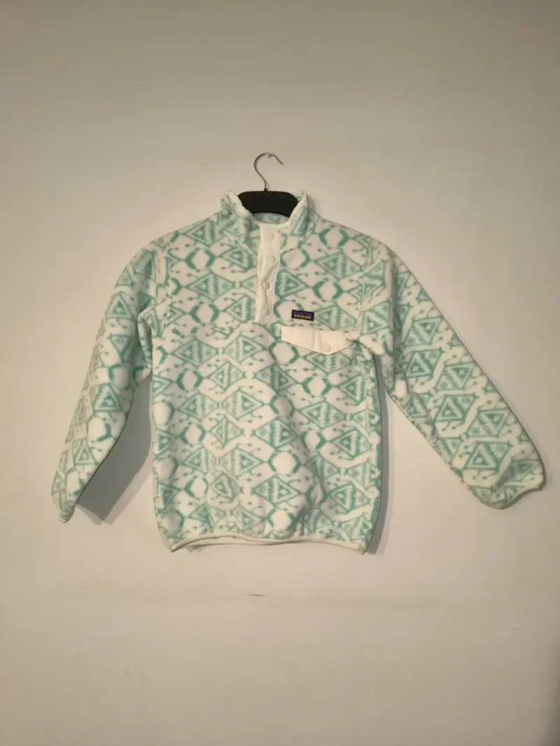 Polar estampado verde y blanco niña