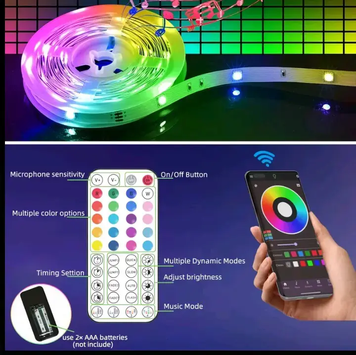 Luces LED RGB 40M con Control Remoto y App - 3