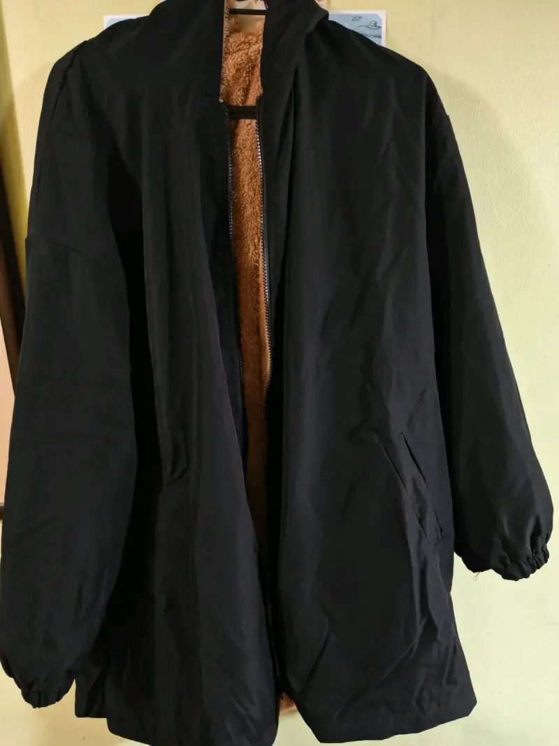 Chaqueta de invierno negra con forro térmico para - 2