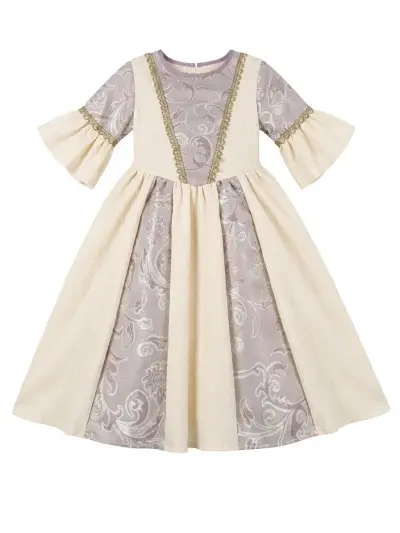 Vestido de niña elegante con encaje y lazo - miniatura 1