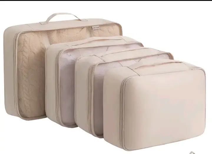 Set de organizadores de equipaje beige 7 piezas - 1