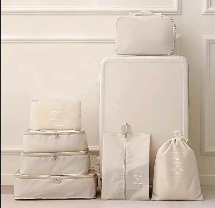 Set de organizadores de equipaje beige 7 piezas - 3