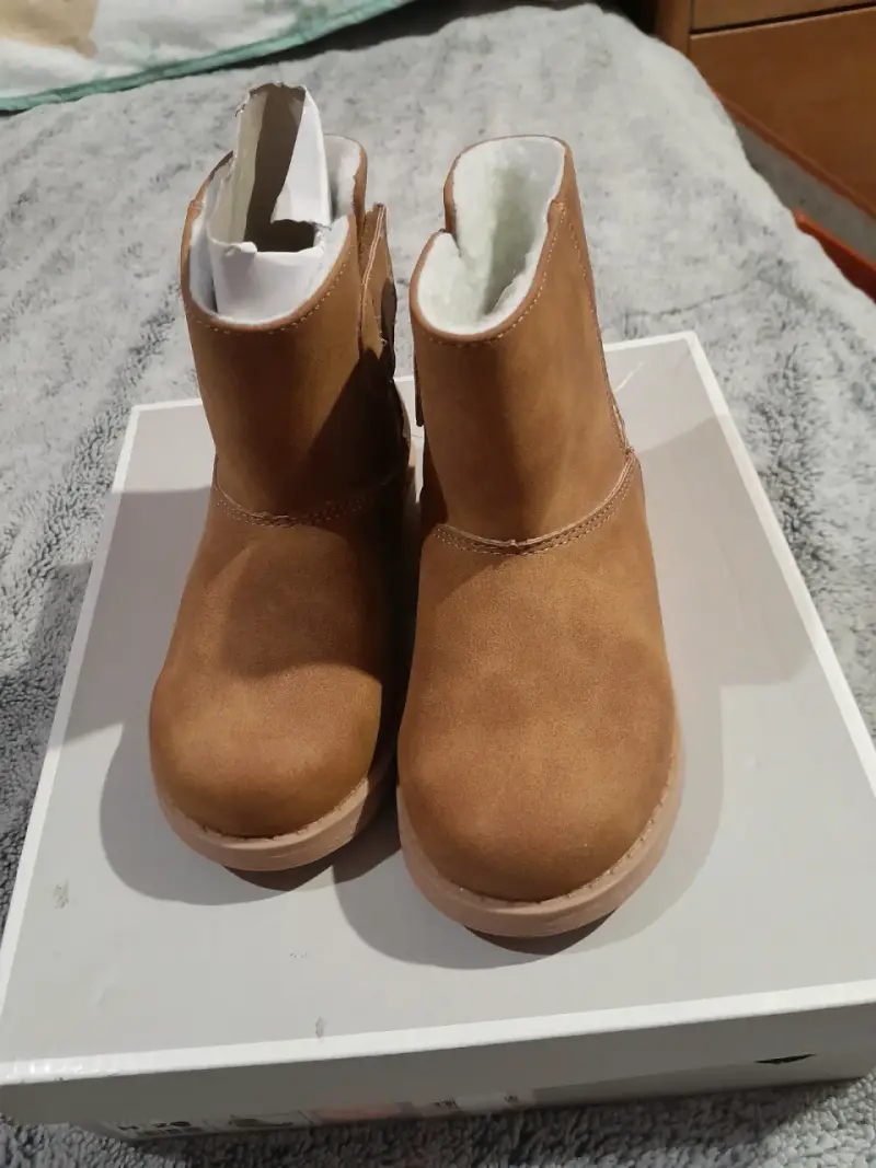 Botines de niña color camel con forro interior - 5