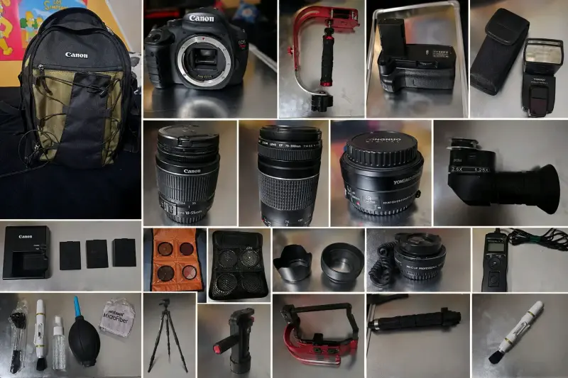 KIT FOTOGRÁFICO CANON EOS REBEL T5 Profesional.