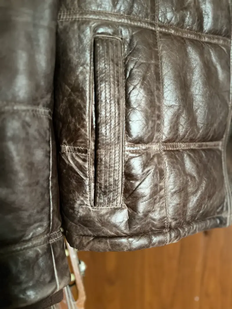 Chaqueta de cuero marrón Revo Costa - 1